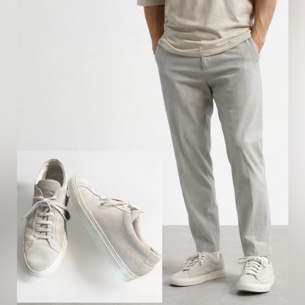 Common Projects 42EU 9/9.5 US Achilles Low Gray Suede Mens $450